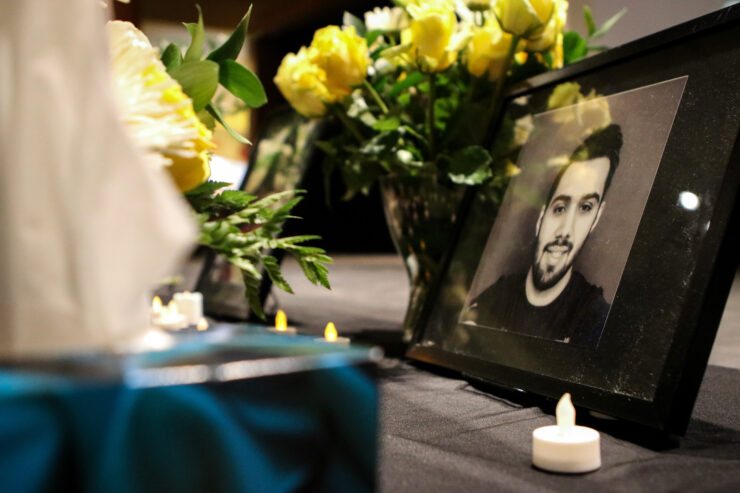 Several guests shared personal memories and stories of the victims. Photo: Aaron Hemens/Fulcrum