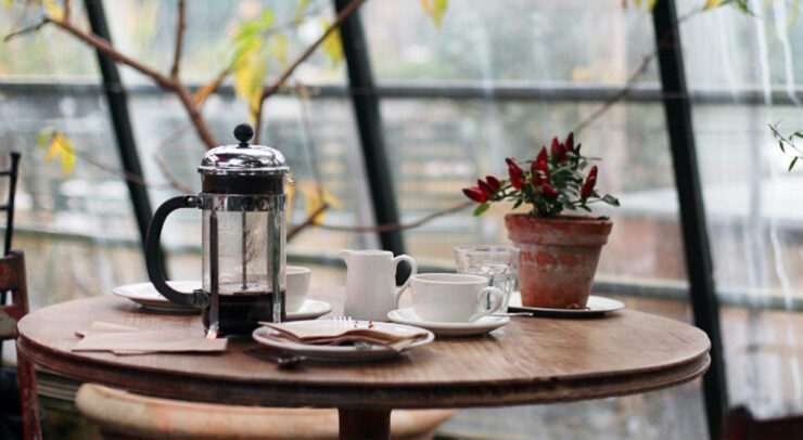 a table at a bistro