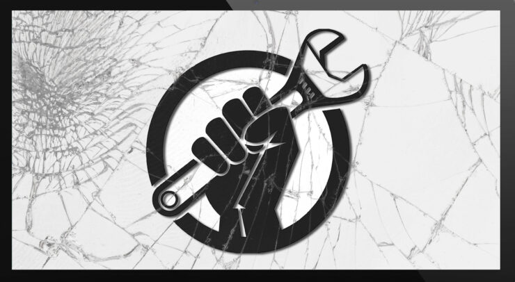 graphic of a hand holding a wrench