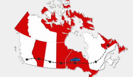 a car travelling across Canada