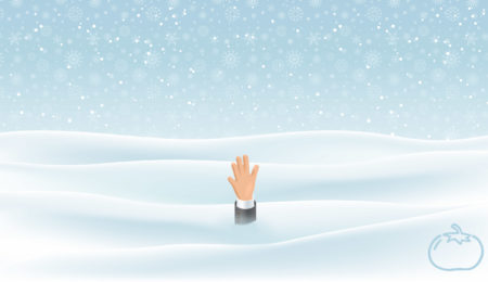 A person drowning in snow