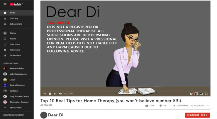 Dear Di video on YouTube