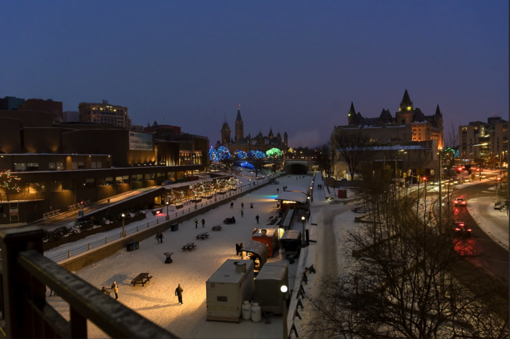 The Rideau Canal at night