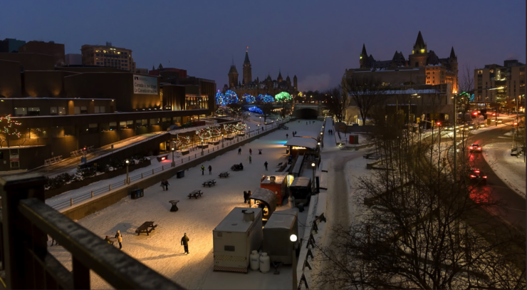 The Rideau Canal at night