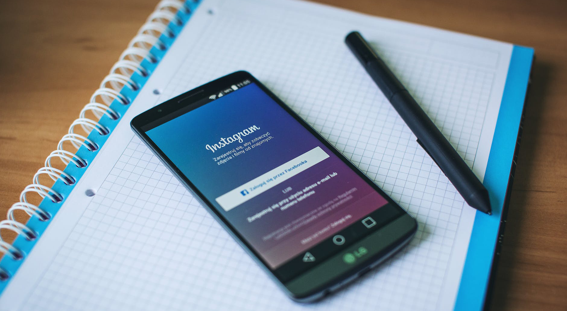 Phone on Instagram login page