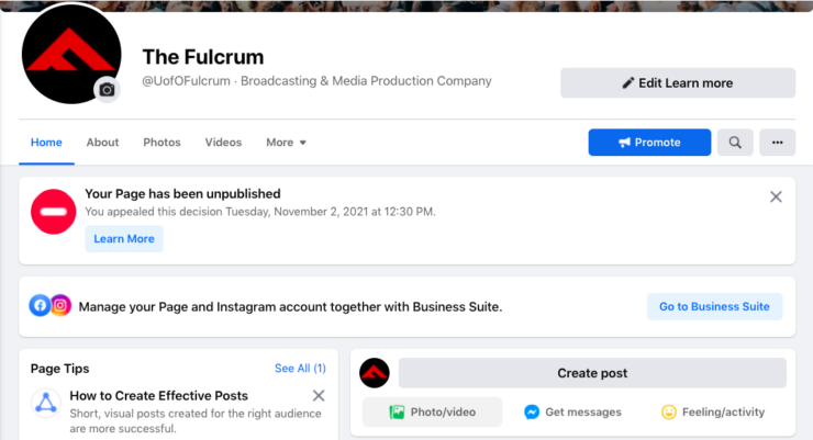 The Fulcrum's Facebook page