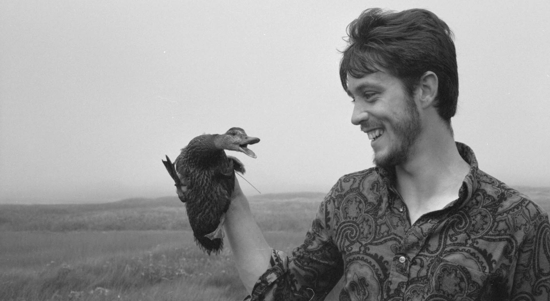 John Ough, man with a bird