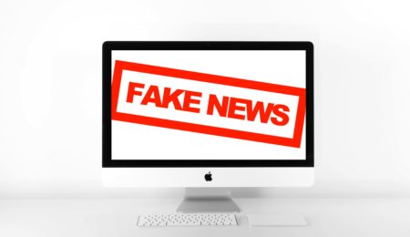 screen with fake news