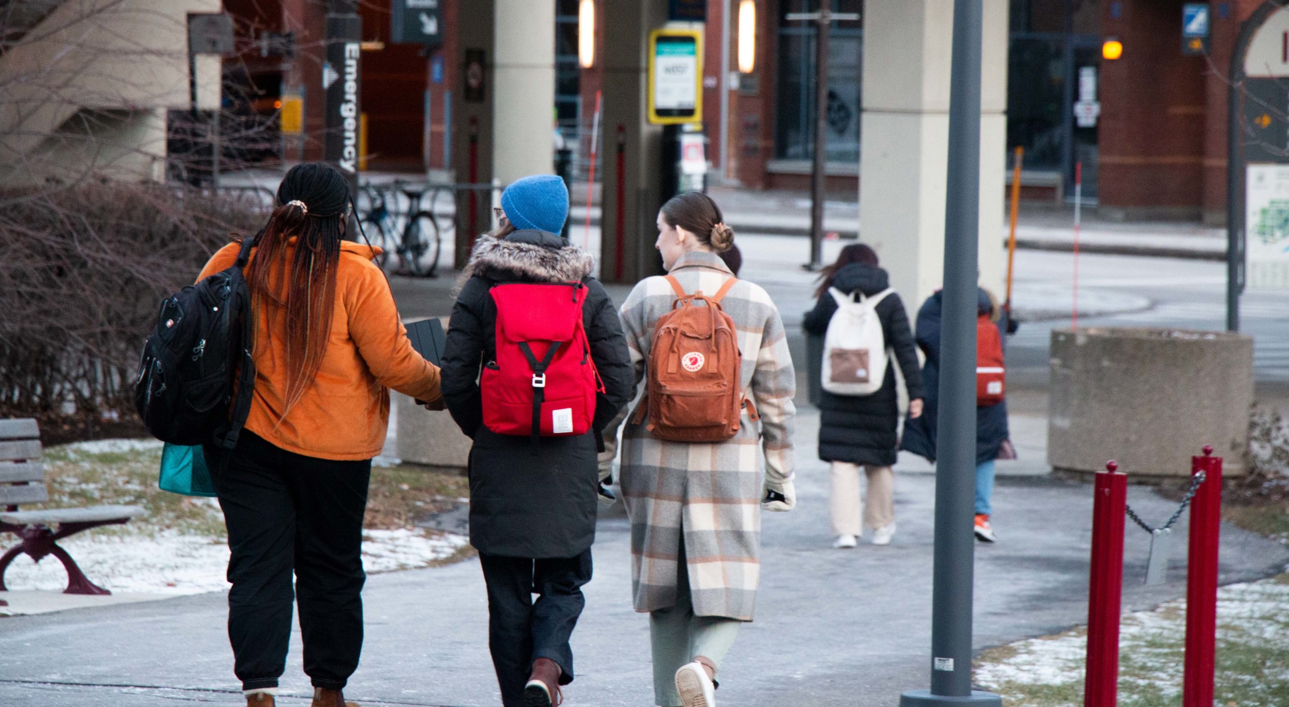 students walking
