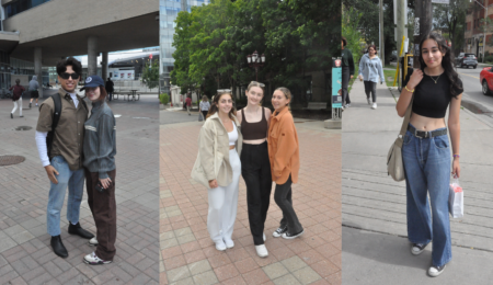 Three photos of fashion-forward students around U of O campus