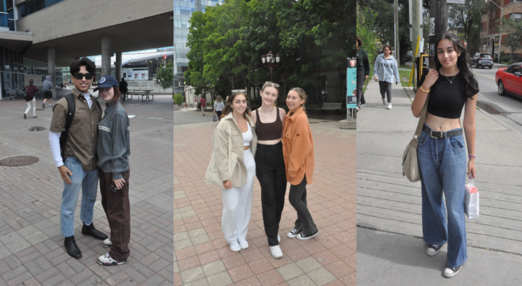 Three photos of fashion-forward students around U of O campus