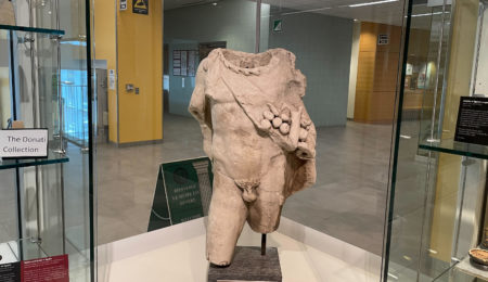 Greek statue of a man at the museum