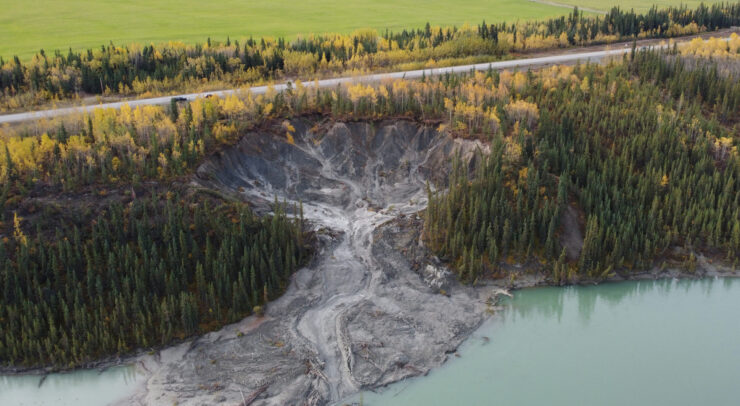 retrogressive thaw slump just 20 km from Whitehorse