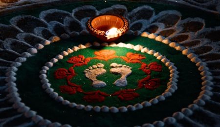 Rangoli as part of Diwali celebrations