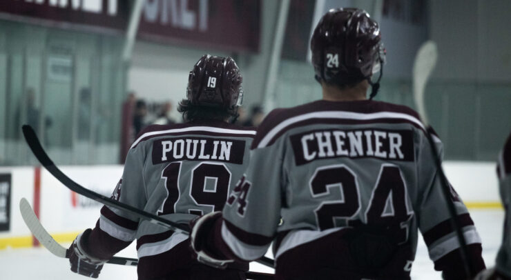 Hockey players on the ice