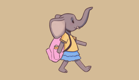 Elephant goes to school