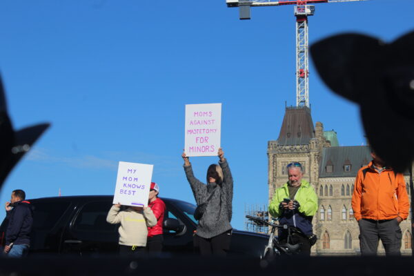 kids brought to protest