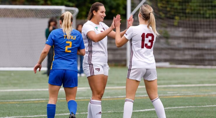 cass provost celebrates after scoring