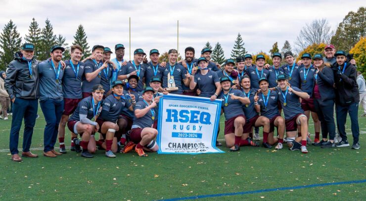 rseq mens champion banner with the geegees team