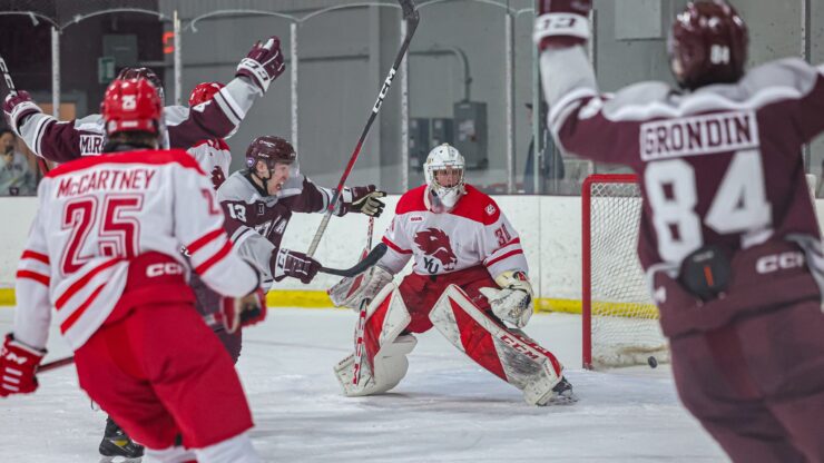 gee-gees celebrate after scoring overtime goal