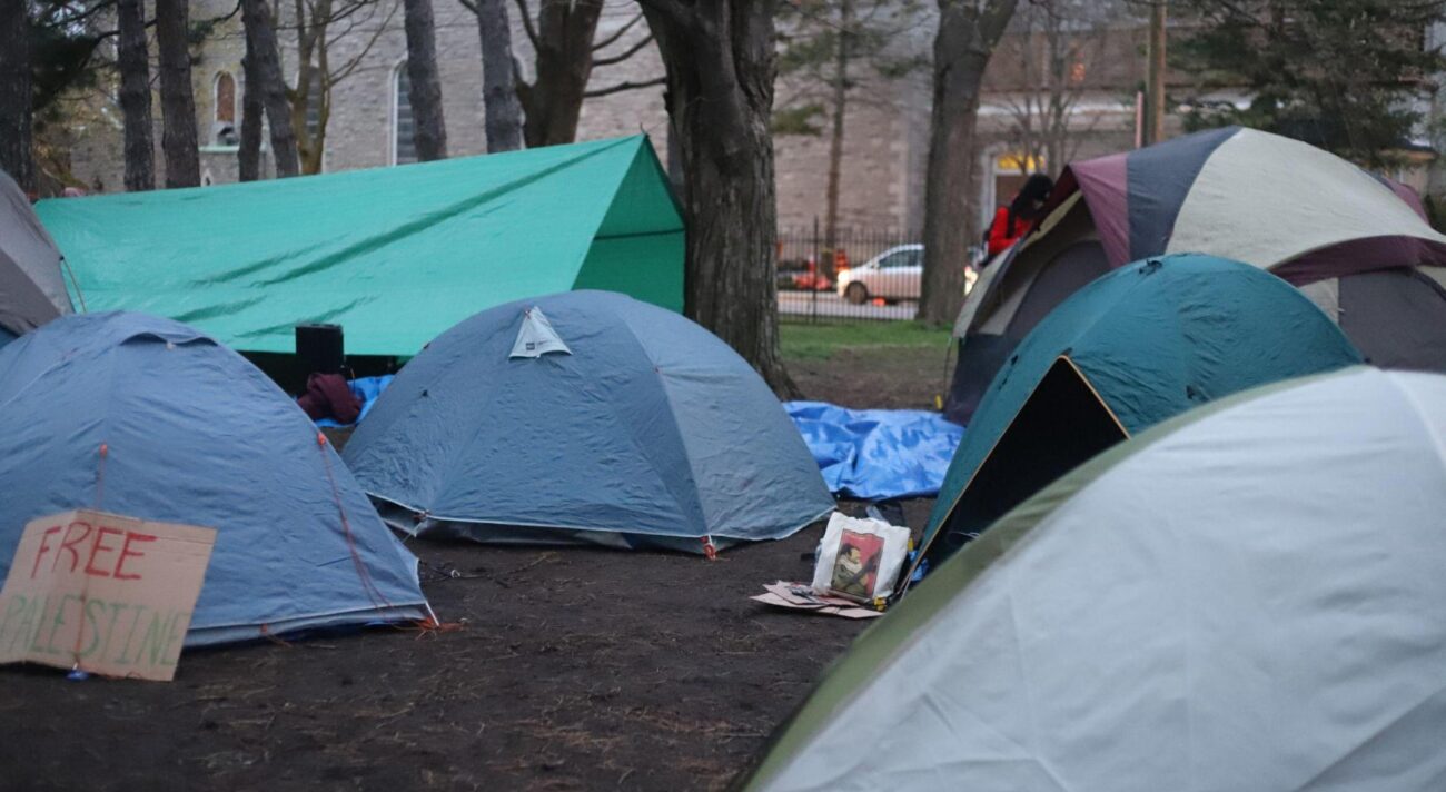 Tents set up.