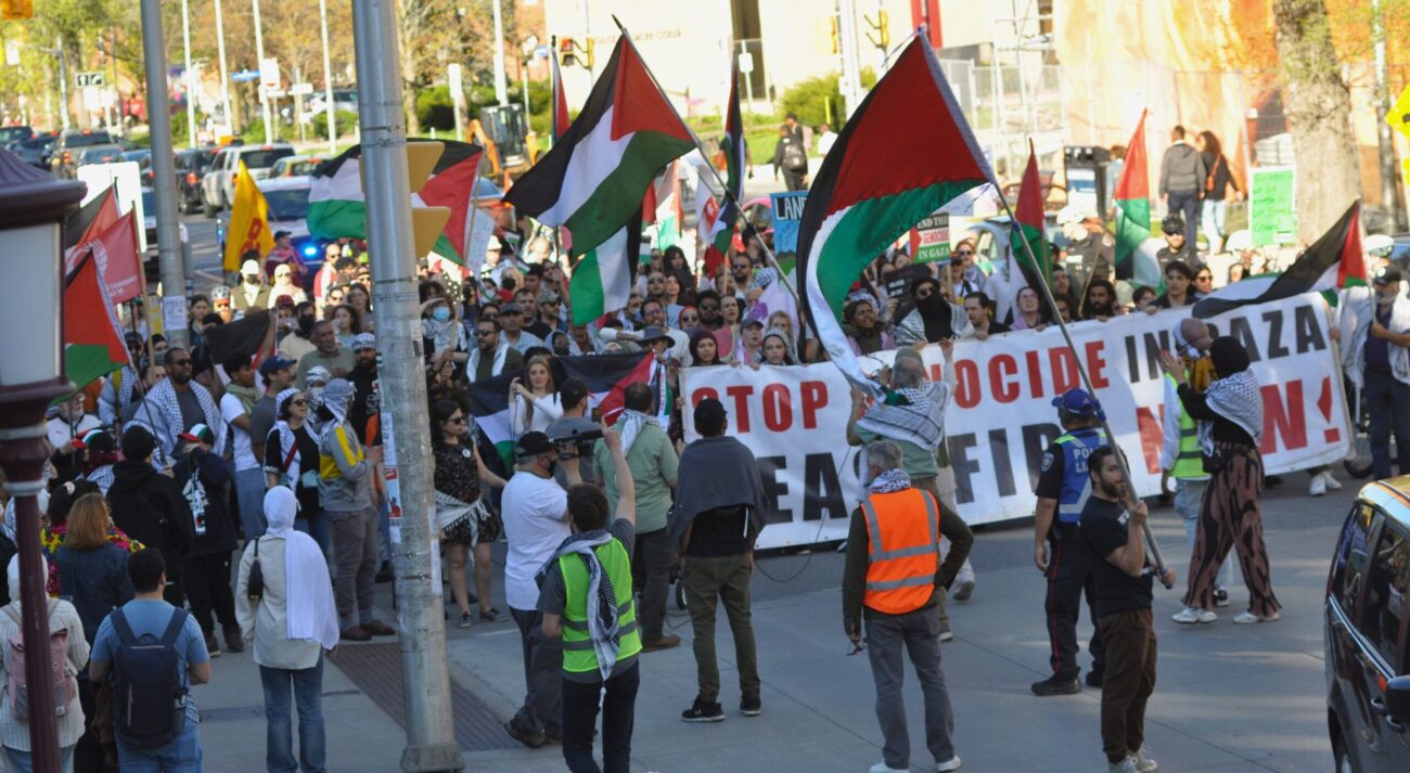 Protest on Laurier Street