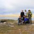 Team of scientists pose at the research site in Nunavut.