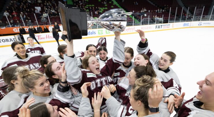 Gee-Gees celebrate winning their fourth straight Alerts Cup