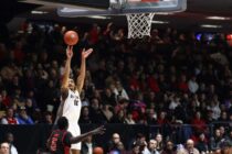 justin ndjock-tadjore shoots at the capital hoops classic in 2025