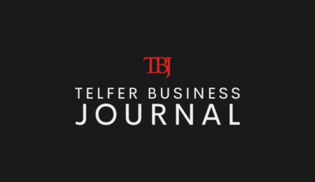 A graphic for the Telfer Business Journal displaying their logo.