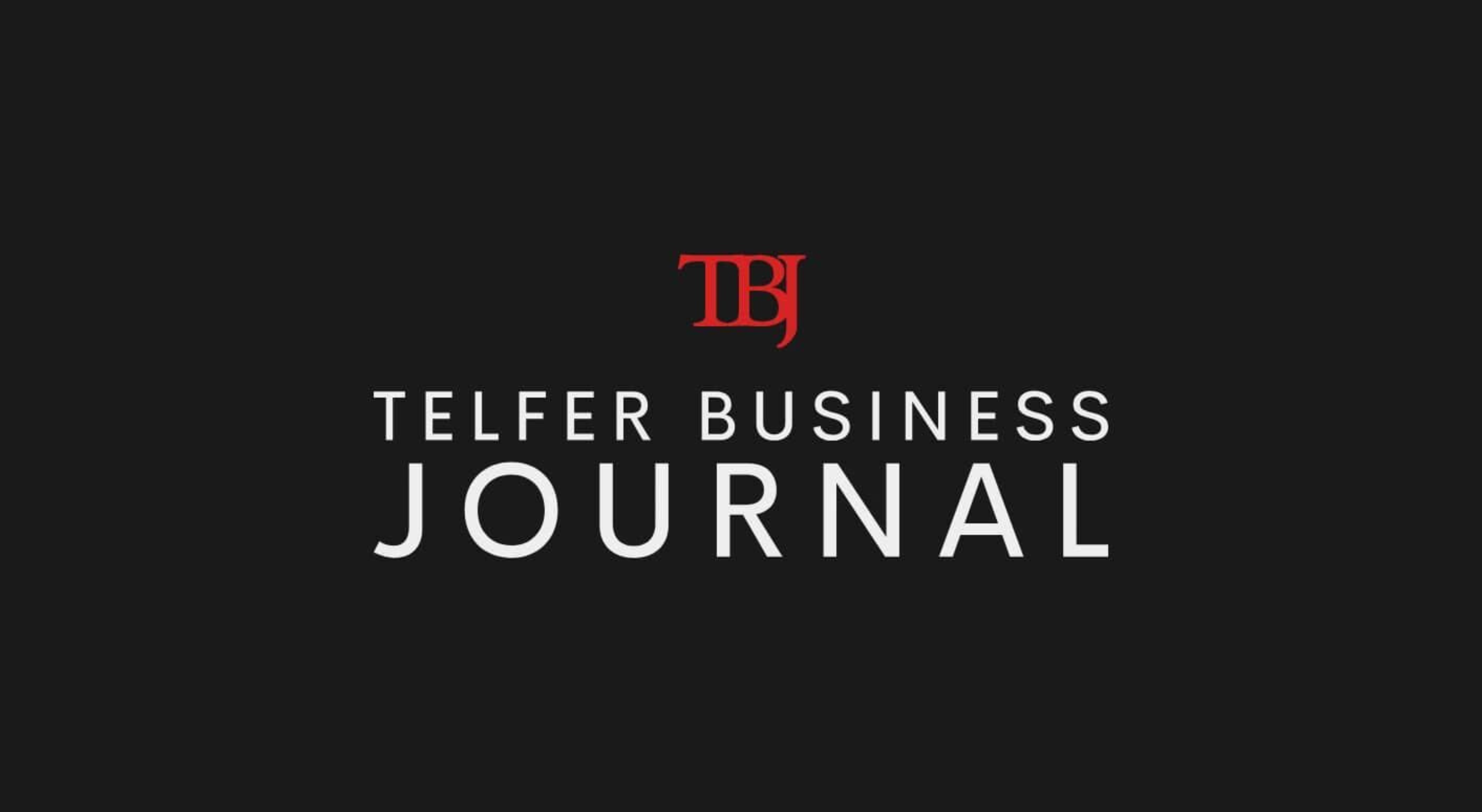A graphic for the Telfer Business Journal displaying their logo.
