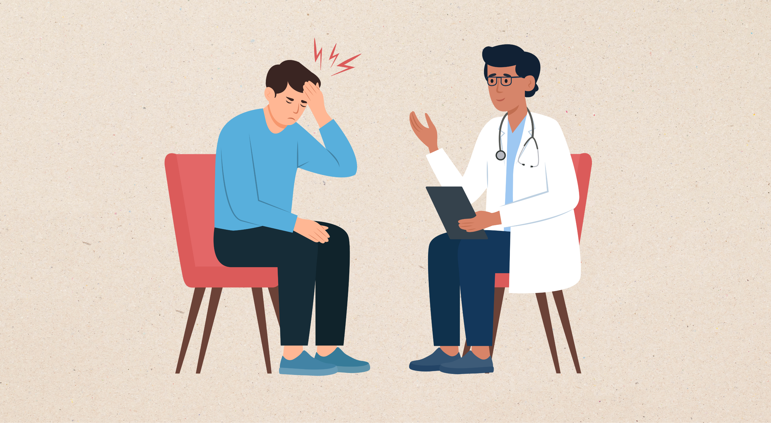 Confused patient and doctor