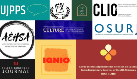 A graphic made up of the different logos from publications covered this year.