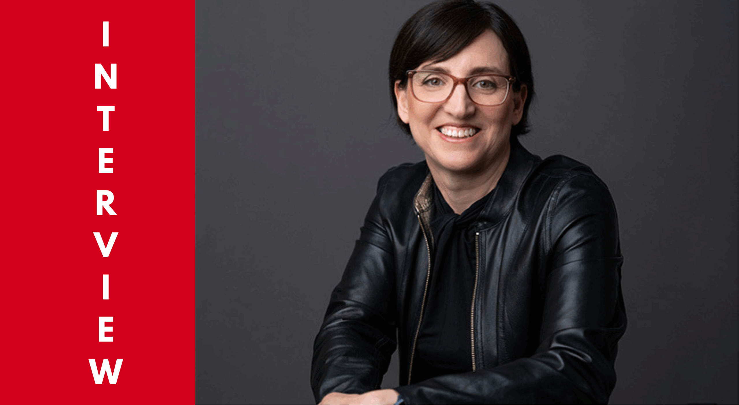 A graphic with "INTERVIEW" besides a portrait shot of Mme. Sylvestre