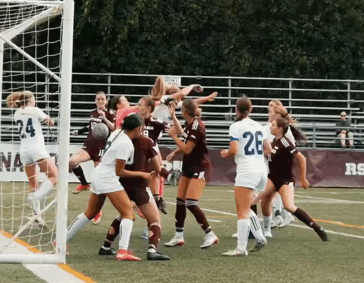 Women earn a 2-0 win against the Laurentian Voyageurs, holding them to just one shot on goal