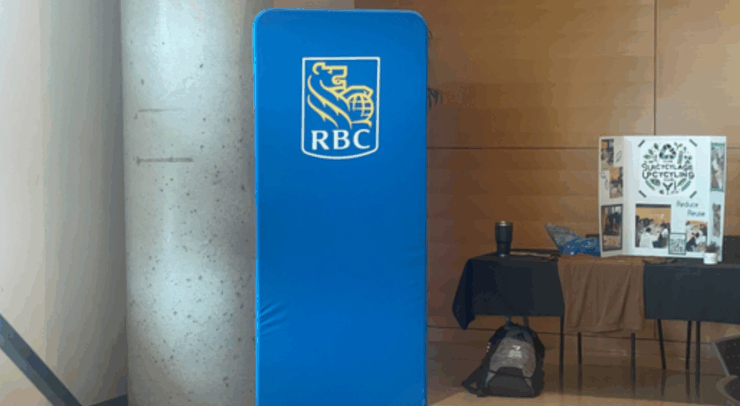 RBC banner displayed during the announcement of Telfer’s Green Academy