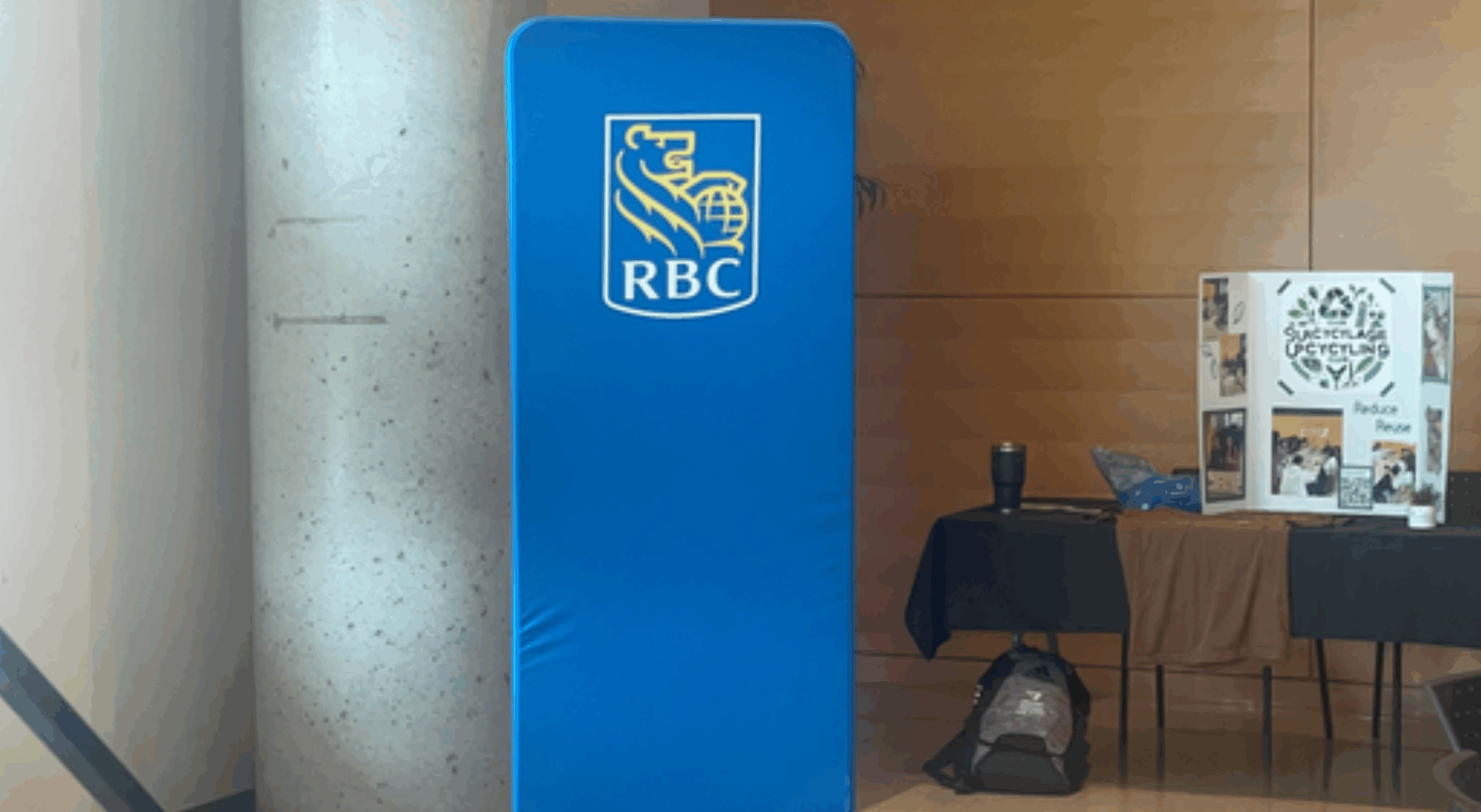 RBC banner displayed during the announcement of Telfer’s Green Academy