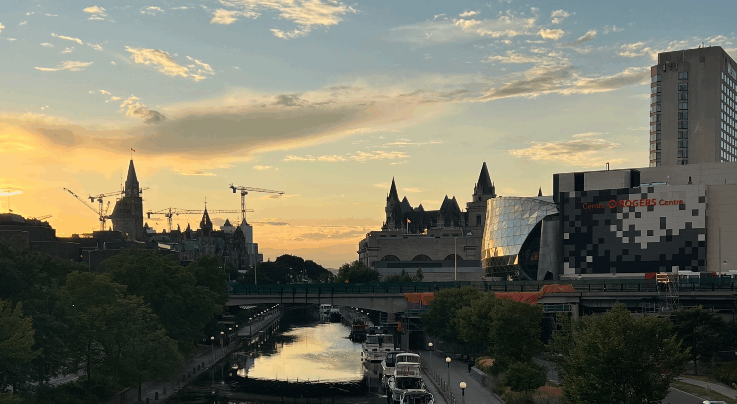 Parliament and Ottawa Canal sunset view