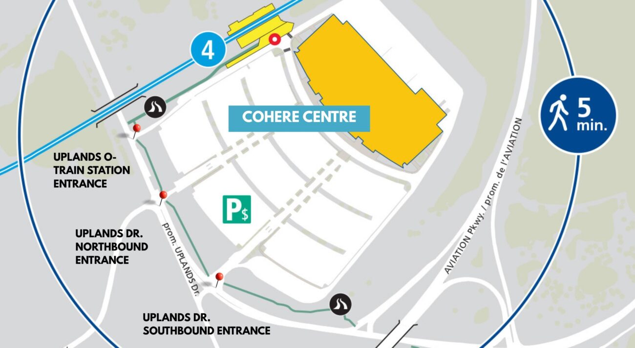 Annotated map of Cohere Centre. Image: OC Transpo/Provided. Edited by Bhoomi Dahiya. 